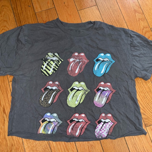 The Rolling Stones Gray cropped top - Picture 1 of 2